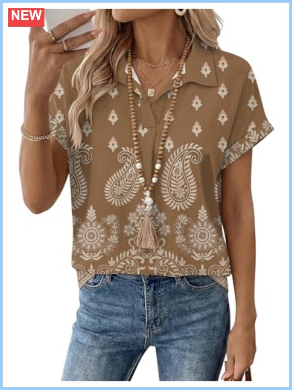 Women Blouses Short Sleeve V Neck Pleated A-Line Work Office Top